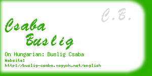 csaba buslig business card